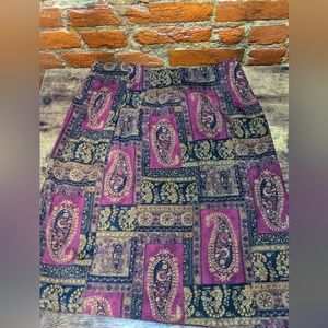 Vintage Deadstock NWT Witchy Paisley Knee Length Skirt Size 12P